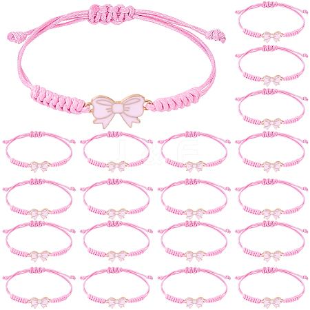 24Pcs Alloy Enamel Bowknot Link Bracelets BJEW-BM0001-03-1