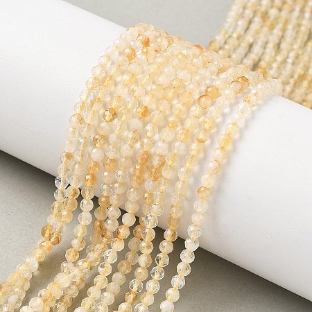 Heated Natural Citrine Beads Strands X-G-L622-C05-3mm-B-1