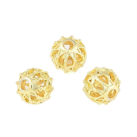 Brass Hollow Beads KK-A226-07E-G-1