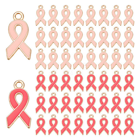 60Pcs 2 Colors Alloy Enamel Pendants ENAM-HY0001-36-1