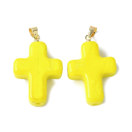 Handmade Lampwork with Brass Pendants LAMP-I030-01G-09-1
