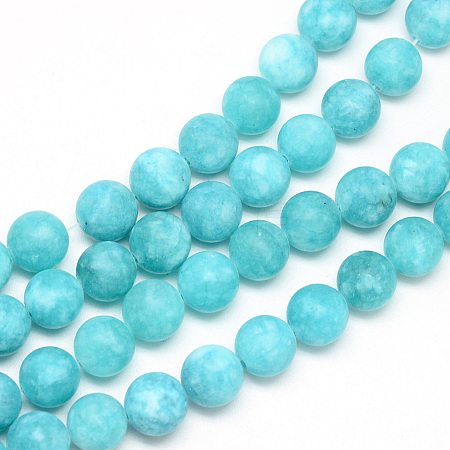 Natural White Jade Bead Strands X-G-R297-10mm-45-1