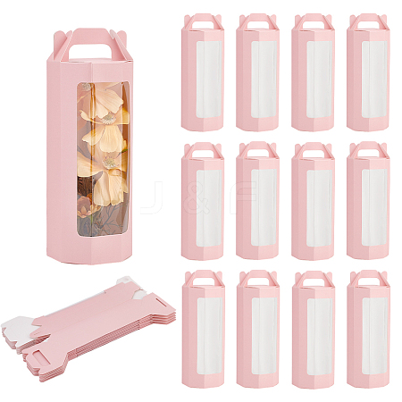 10Pcs Paper Gift Storage Boxes with Visible Window CON-WH0088-98A-1