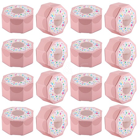 Hexagon Donut Cardboard Boxes CON-WH0019-18B-1