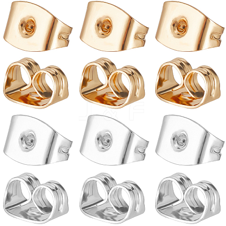 100Pcs 2 Colors Brass Friction Ear Nuts KK-BBC0028-59-1