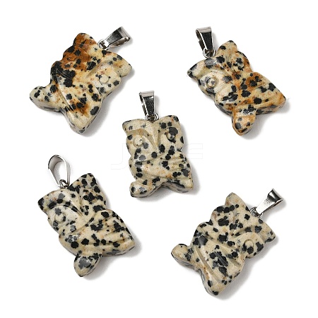 Natural Dalmatian Jasper Pendants G-B127-09P-08-1