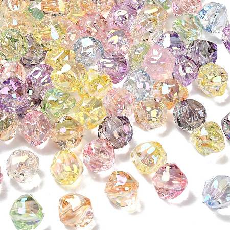 UV Plated Transparent Acrylic Beads OACR-P032-02M-1