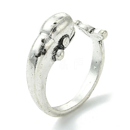 Whale Alloy Open Cuff Rings RJEW-K275-11AS-1