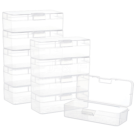 10Pcs Transparent Plastic Storage Boxes CON-BC0007-78B-1