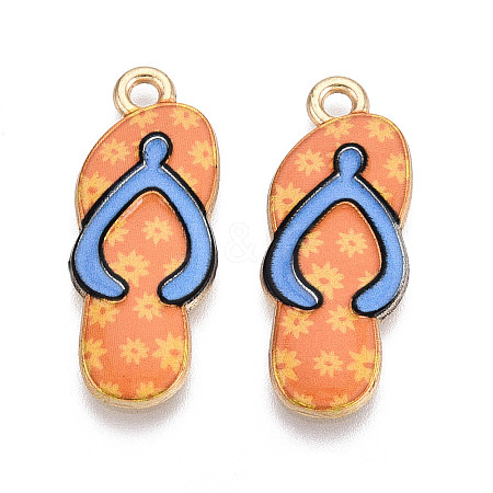 Alloy Enamel Pendants ENAM-T022-39KCG-06-1