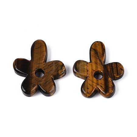 Natural Tiger Eye Pendants G-T142-44G-1
