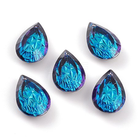 Embossed Glass Rhinestone Pendants GLAA-J101-05B-001BB-1