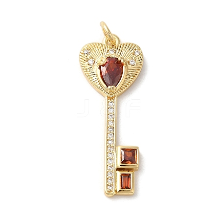 Rack Plating Brass Micro Pave Cubic Zirconia Pendants KK-U022-16B-02-1