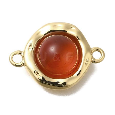 Natural Carnelian(Dyed & Heated) Flat Round Links Connector Charms KK-K388-04G-1