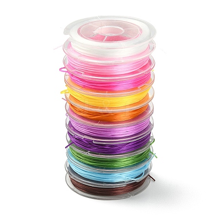 10 Rolls 10 Colors Flat Elastic Crystal String Set EW-YW0001-10-1