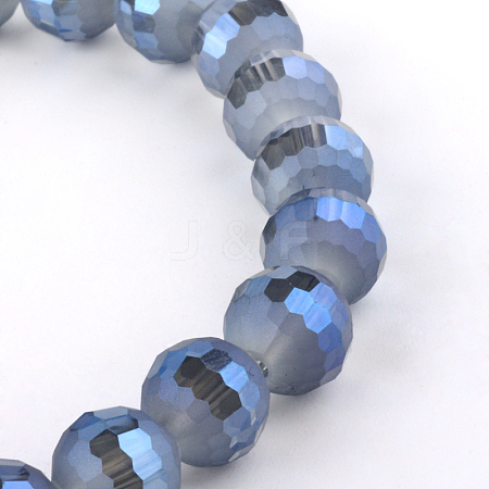 Faceted(96 Facets) Round Electroplate Glass Bead Strands X-EGLA-S130-10mm-02-1