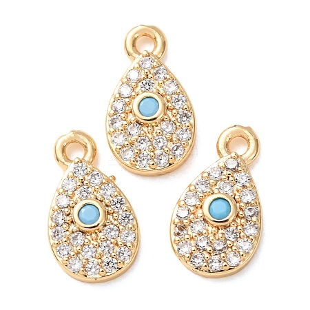Brass Micro Pave Cubic Zirconia Charms CU-K002-01C-01-1
