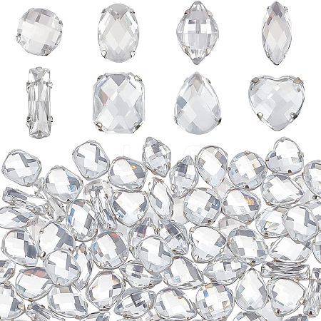 Fingerinspire 80Pcs 8 Style Acrylic Sew on Rhinestone OACR-FG0001-17-1