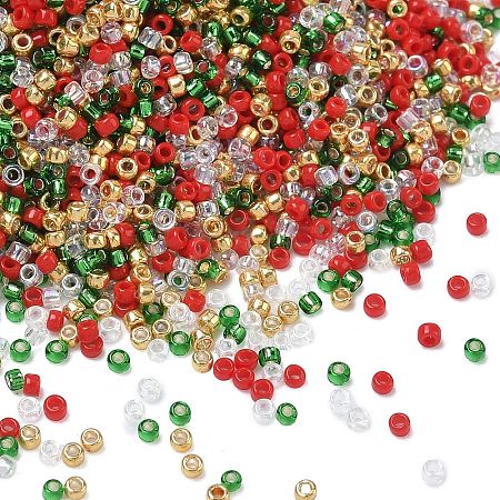 4 Colors 15/0 Christmas TOHO Round  Seed Beads SEED-X0058-30-1