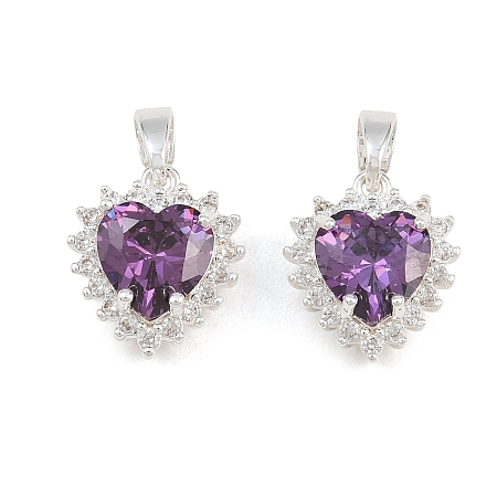 Brass Micro Pave Cubic Zirconia Charms CU-CBAA6E8-07S-03-1