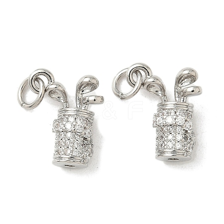 Brass Micro Pave Cubic Zirconia Pendants KK-Z120-29P-1