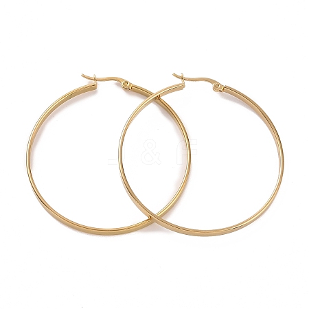 201 Stainless Steel Big Hoop Earrings with 304 Stainless Steel Pins for Women EJEW-E146-07G-A-1