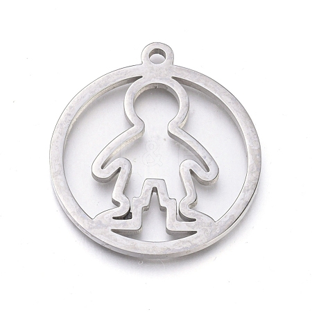 304 Stainless Steel Pendants STAS-L245-021A-P-1