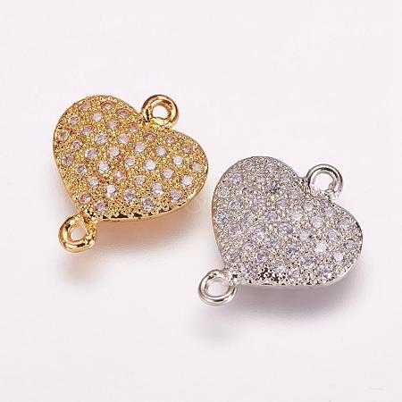 Brass Micro Pave Cubic Zirconia Links ZIRC-E118-20-1