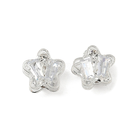 Brass Micro Pave Cubic Zirconia Beads KK-S336-08S-C-1