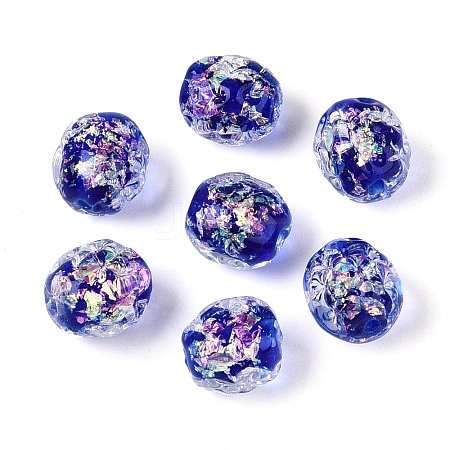 Handmade Foil Glass Beads Strands FOIL-N033-03A-1