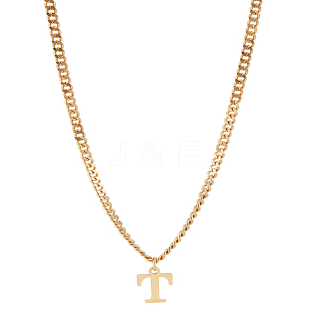 1Pc 304 Stainless Steel Letter Pendant Necklaces NJEW-LP0001-33T-G-1