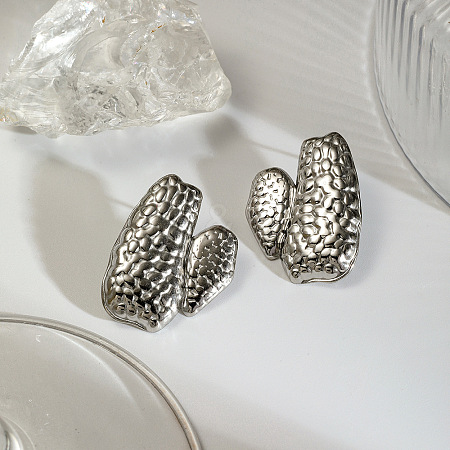 304 Stainless Steel Stud Earrings for Women WGFE882-02-1