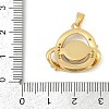 Brass Micro Pave Clear Cubic Zirconia with Glass Pendants KK-G524-01G-06-3