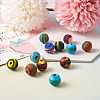 12Pcs 6 Colors Handmade Frosted Lampwork Beads LAMP-BT0001-02-5