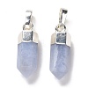 Natural Blue Lace Agate Pointed Pendants G-G737-08G-S-2