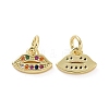 Brass Micro Pave Colorful Cubic Zirconia Charms KK-E068-VF160-1