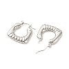 Non-Tarnish 304 Stainless Steel Chunky Rectangle Hoop Earrings for Women EJEW-K242-03P-2