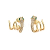 Brass Micro Pave Cubic Zirconia Stud Earrings for Women EJEW-F352-03G-2