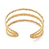 304 Stainless Steel Triple Lines Cuff Bangles BJEW-G694-09G-3