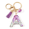 Alloy Resin Heart Keychains KEYC-TADJ0002-01G-A-2