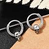 Skull 316 Surgical Stainless Steel Hoop Earrings EJEW-G416-41A-AS-2