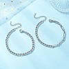 2Pcs 304 Stainless Steel Figaro Chains & Cuban Link Chains Bracelets Sets for Women BJEW-JB13276-1