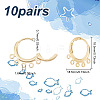 BENECREAT 10 Pairs Brass Leverback Earring Findings KK-BC0013-34-2