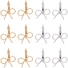 10 Piars 2 Colors Bowknot Brass Laverback Earrings for Women EJEW-SC0001-92-7