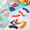 16Pcs 16 Styles PU Leather Fan Bookmarks AJEW-TA0002-23-8
