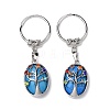 Natural & Synthetic Gemstone and Colorful Glass Drill Keychain G-M385-02P-3