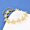 Starfish Brass Link Chain Bracelets for Women BJEW-K248-07A-G-1
