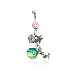 316L Surgical Stainless Steel Mermaid Starfish Dangle Belly Rings WG35D2C-19-2