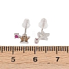 925 Sterling Silver Cubic Zirconia Stud Earrings EJEW-F394-01A-P-3