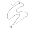 Alloy Heart Pendant 304 Stainless Steel Paperclip Chain & Rolo Chain Necklaces NJEW-JN05812-02-4